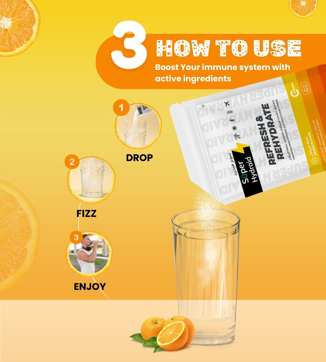 Super Hydraid Electrolyte Drink Mix | Orange - Protectol-Super Hydraid (Powder)