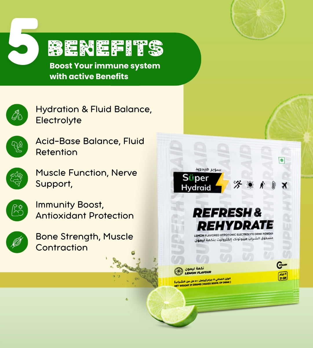 Super Hydraid Electrolyte Drink Mix | Lemon - Protectol-Super Hydraid (Powder)